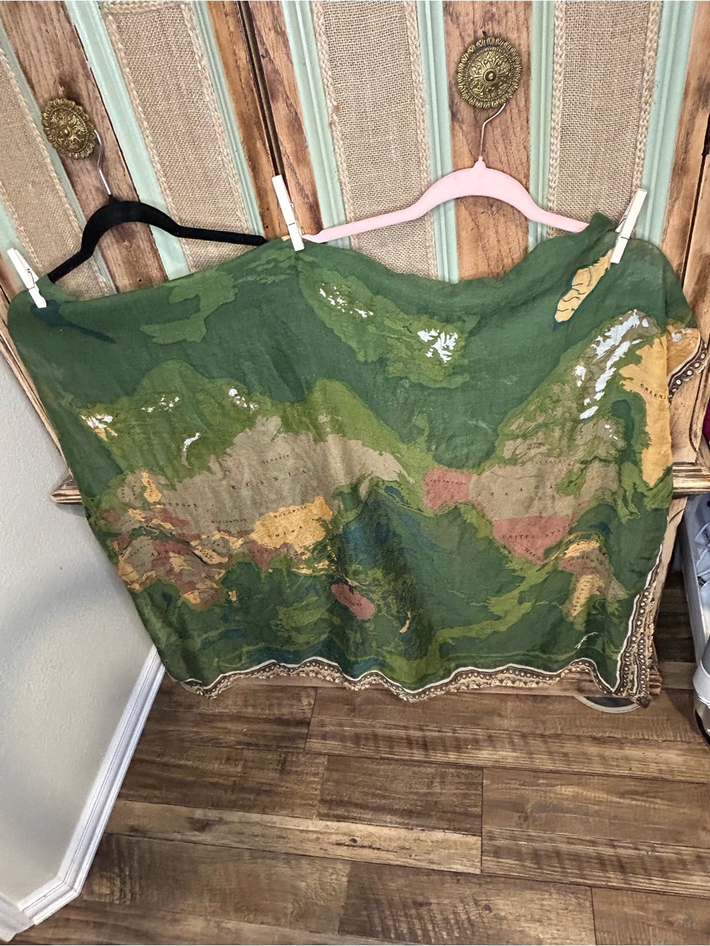Green Patchwork Boho scarf